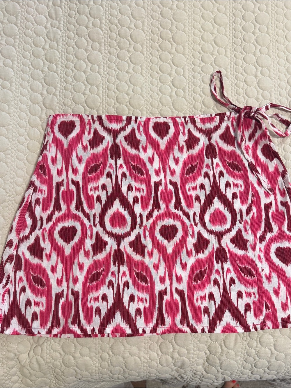 LOFT Pink Ikat Beach cotton linen wrap skirt size- Medium